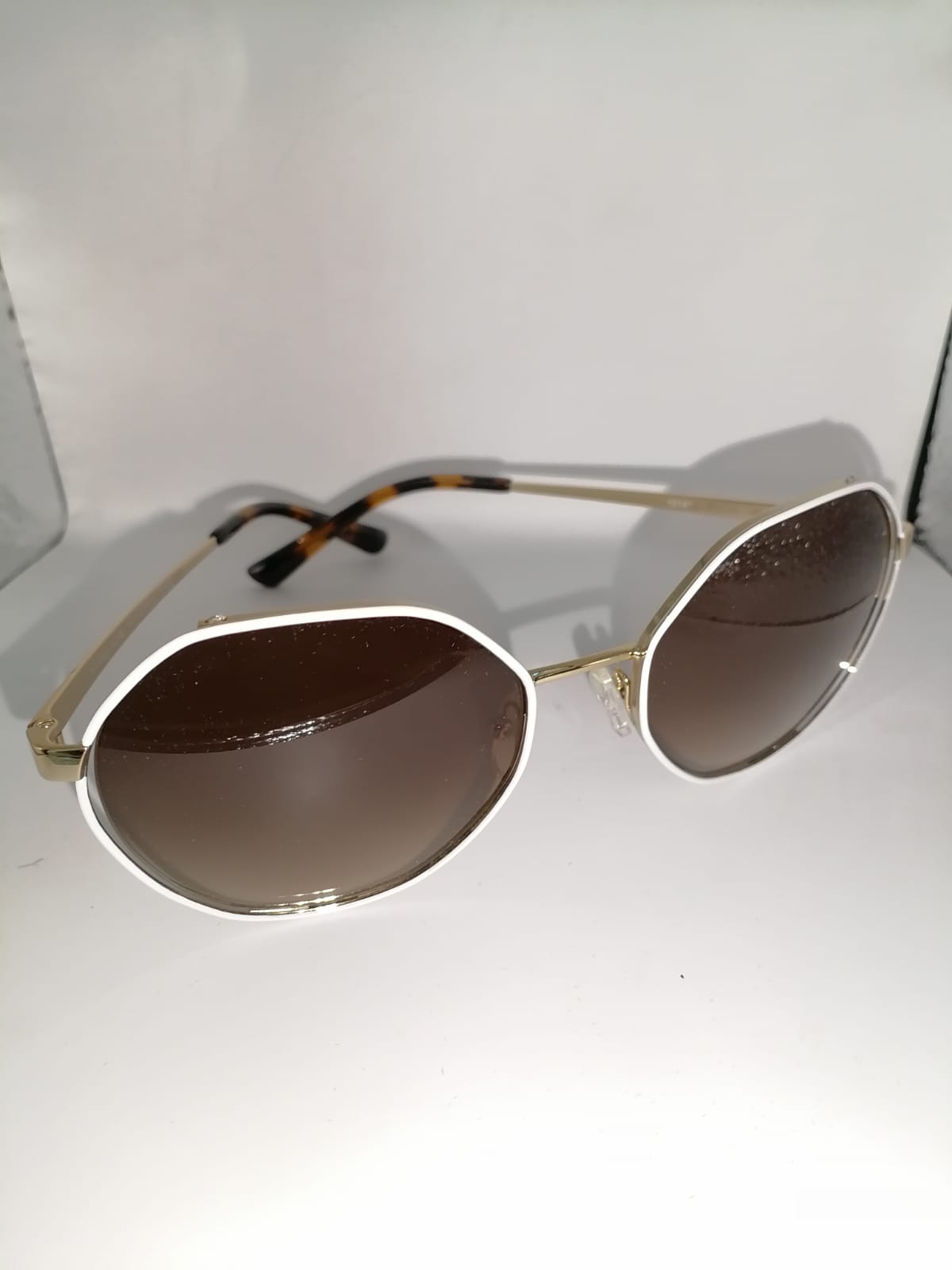 Michael Kors Porto Irregular Sunglasses - Brown & White
