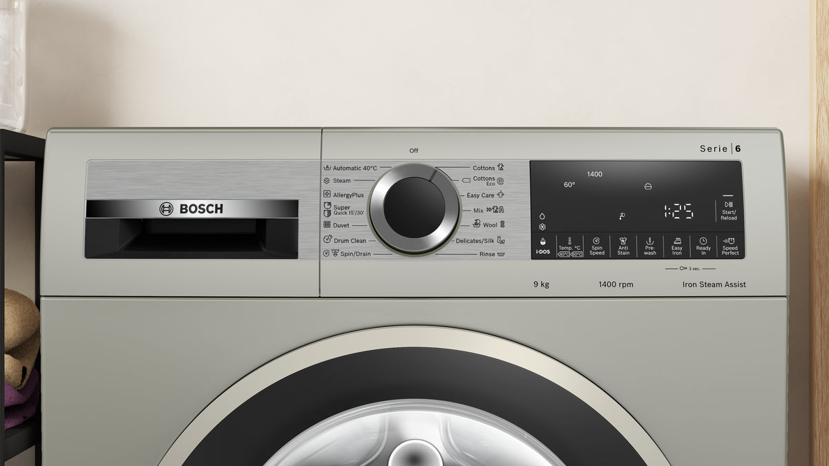 Bosch - 9 kg Frontloader Fullsize Washing Machine - Series 6 - Silver Inox