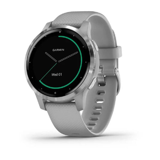 Garmin Vivoactive 4S Smartwatch (40mm) - Powder Grey with Silver Hardware