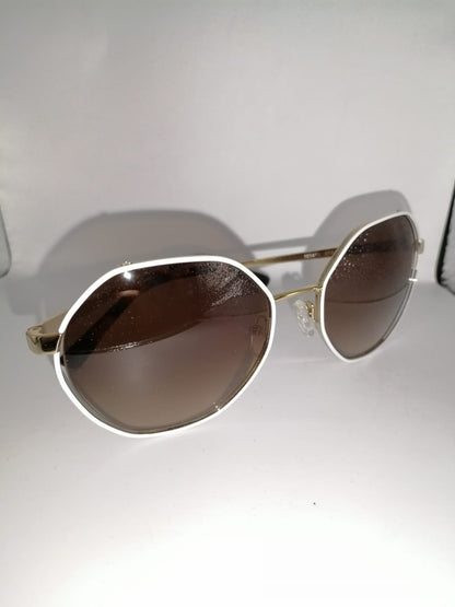 Michael Kors Porto Irregular Sunglasses - Brown & White