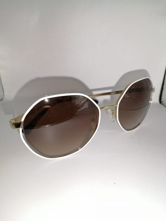 Michael Kors Porto Irregular Sunglasses - Brown & White